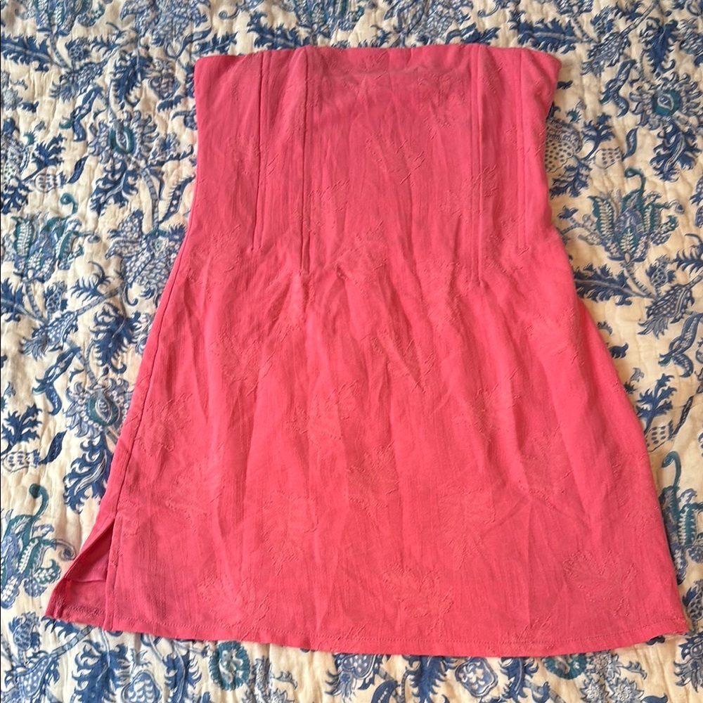Sky to Moon Pink Strapless Dress